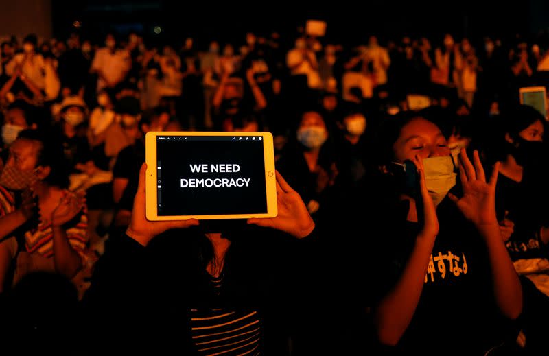 Pro-democracy activists protest in Bangkok