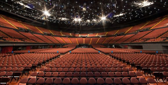 View of The Forum in Los Angeles from the stage.