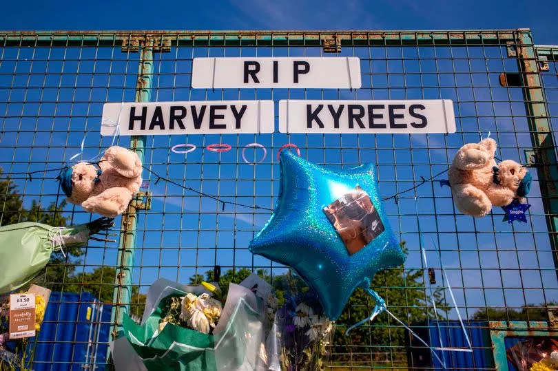 Floral tributes to Kyrees Sullivan, 16, and Harvey Evans, 15