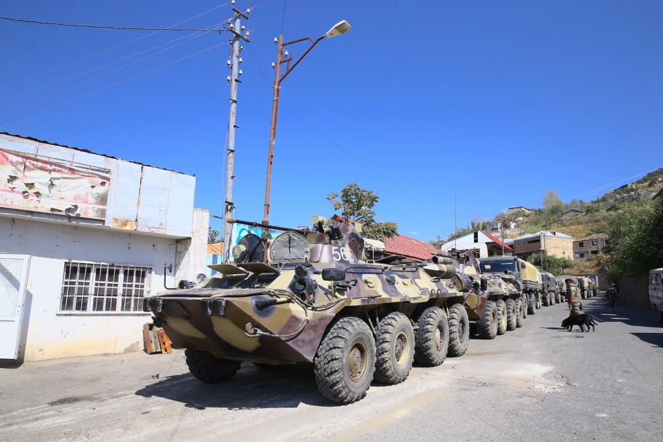 Azerbaijan troops in Lachin