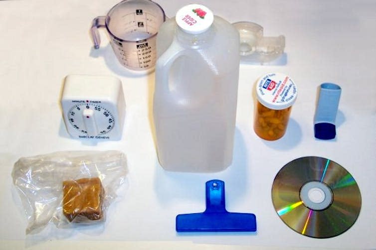 <span class="caption">Oil is in a great many of the products we use every day.</span> <span class="attribution"><a class="link " href="https://commons.wikimedia.org/wiki/File:Plastic_household_items.jpg" rel="nofollow noopener" target="_blank" data-ylk="slk:ImGz/Wikimedia Commons;elm:context_link;itc:0;sec:content-canvas">ImGz/Wikimedia Commons</a>, <a class="link " href="http://creativecommons.org/licenses/by-sa/4.0/" rel="nofollow noopener" target="_blank" data-ylk="slk:CC BY-SA;elm:context_link;itc:0;sec:content-canvas">CC BY-SA</a></span>