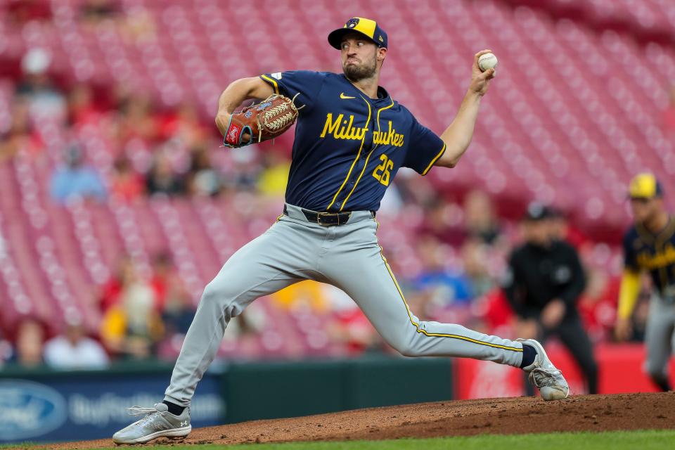 In his first appearances since October 2022, Brewers starting pitcher Aaron Ashby, allowed eight runs, four earned, Monday night at Great American Ball Park.