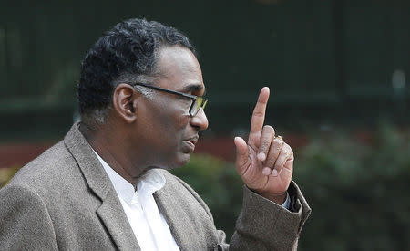 Justice Jasti Chelameswar gestures as he speaks during the news conference in New Delhi, India, January 12, 2018. REUTERS/Adnan Abidi