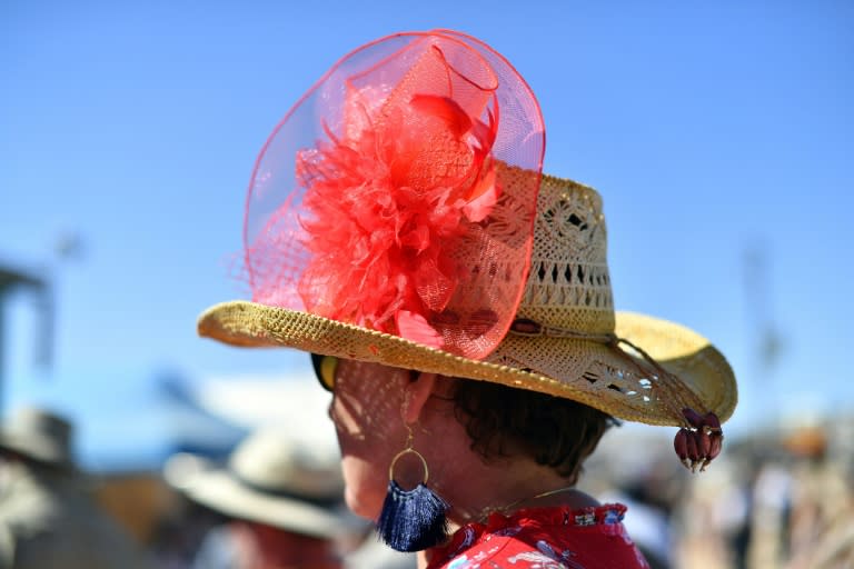 Despite the heat, dust and flies, many racegoers dressed up for the occasion in Birdsville