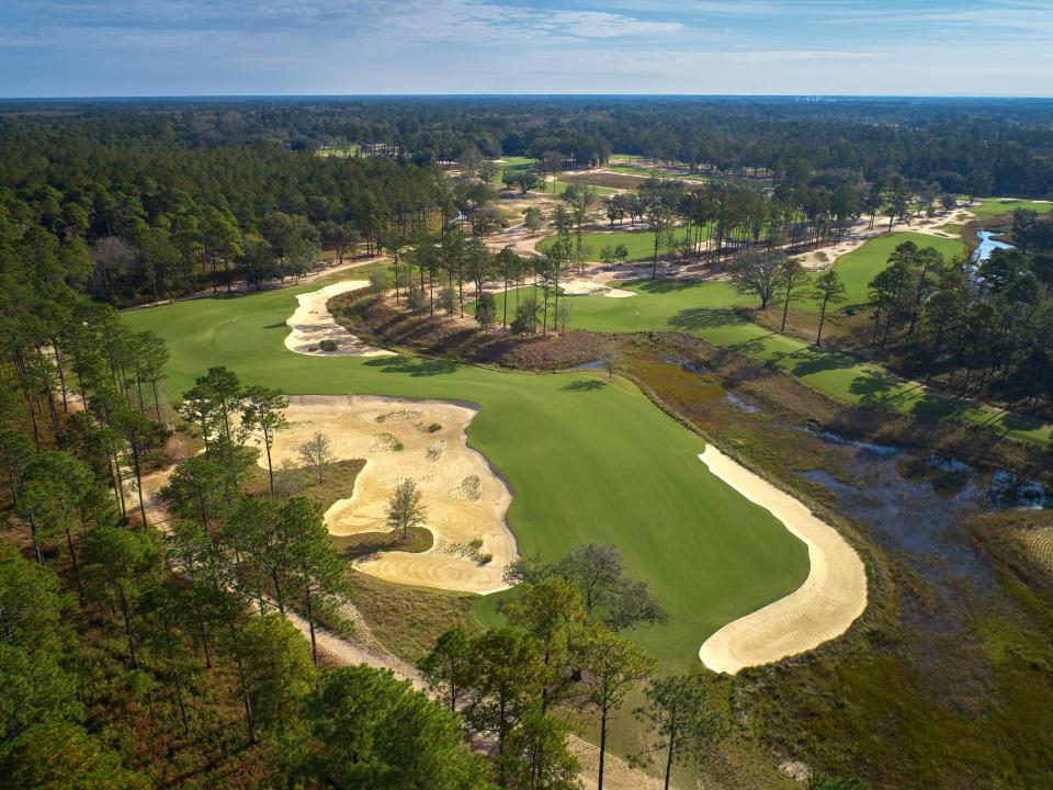 The 15th hole (left) at Congaree Golf Club in Ridgeland, South Carolina, is pictured during a 2019 photo shoot.