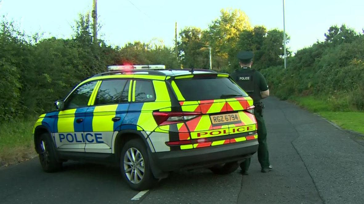 Police outside the playing fields 