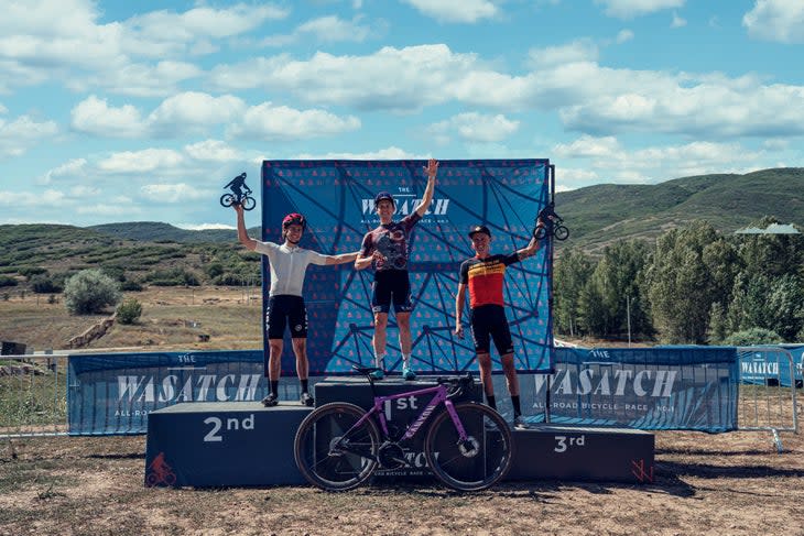 <span class="article__caption">Zach Calton, Griffin Easter, and Kyle Trudeau men’s podium at The Wasatch All-Road</span> (Photo: Wasatch All-Road)
