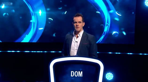 Dom was decidedly unimpressed to be voted off by his pal (Photo: BBC)