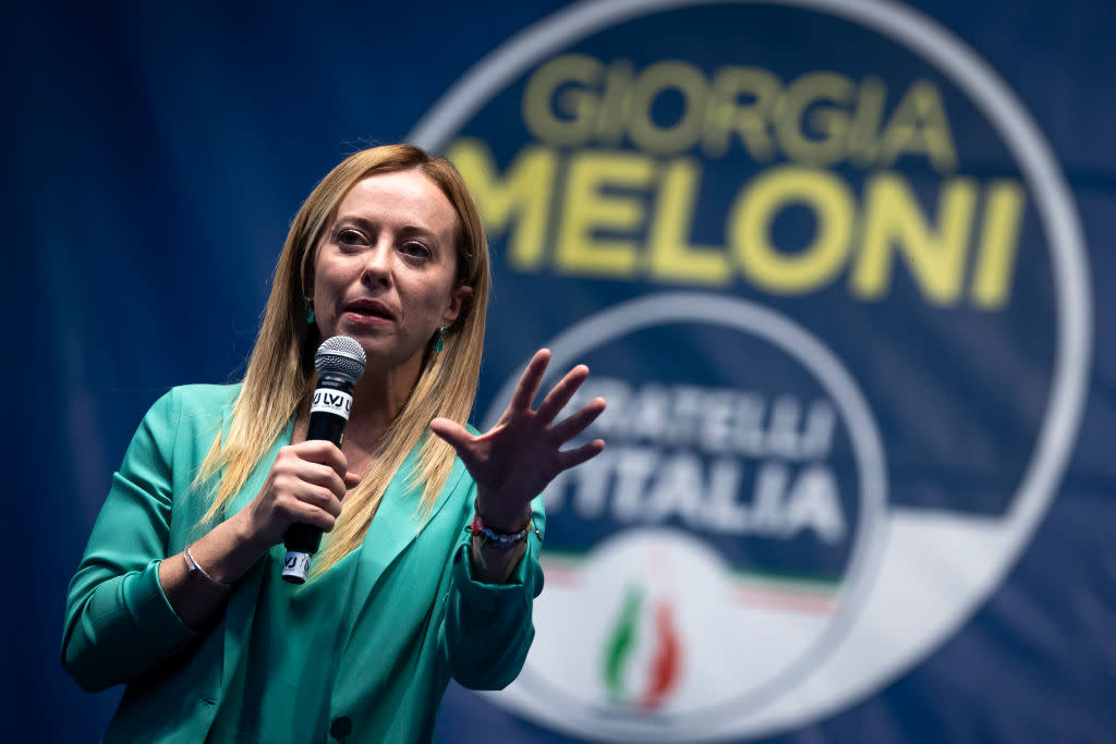 Giorgia Meloni, leader of Italian far-right party Fratelli d