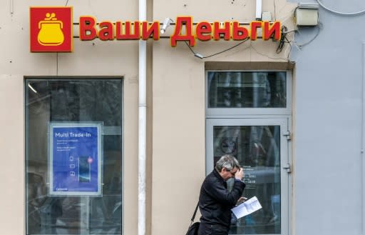 (Russians tempted by loans from the likes of pictured Moscow payday lender VashiDengi find once they are lured in it can be hard to get back on an even financial keel