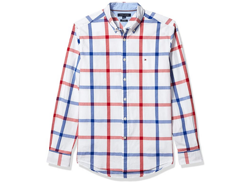 Tommy Hilfiger Men’s Long Sleeve Stretch Button Down Shirt  