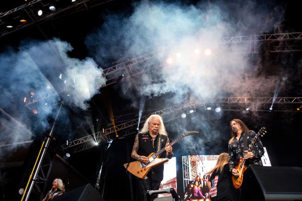 Lynyrd Skynyrd performs during RAGBRAI 50 at Water Works Park on Wednesday, July 26, 2023, in Des Moines.