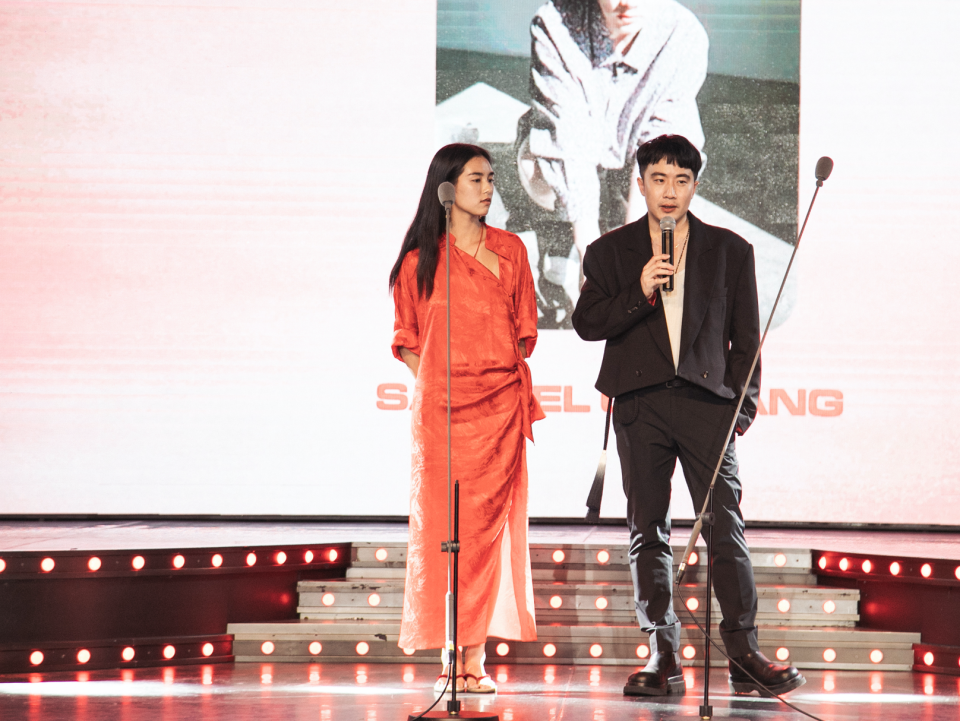 Samuel Gui Yang, right, accepts the award. - Credit: Courtesy