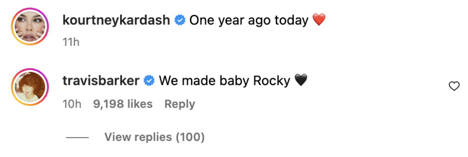 kourtney kardashian travis recall night they made baby rocky