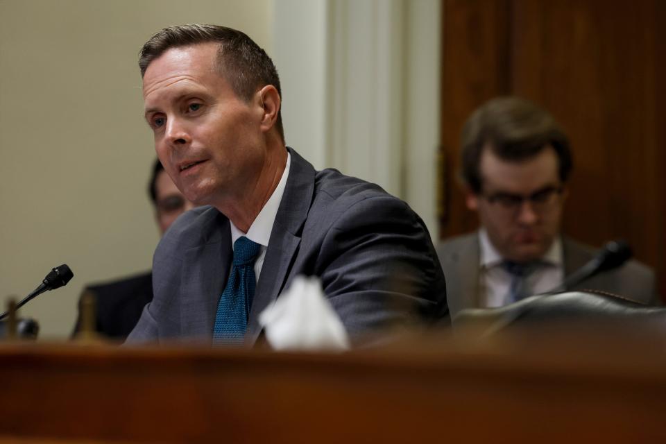 Rep. Rodney Davis, R-Ill., speaks at a hearing with House Administration subcommittee on Elections in the Longworth House Office Building on June 22, 2022 in Washington, DC.