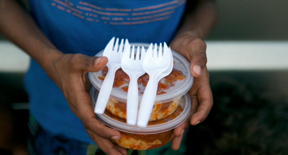 South Australia is set to ban single-use plastic including plastic cutlery early next year. Source: Getty Images