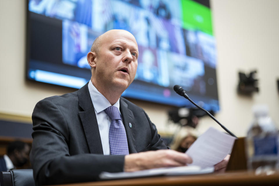 WASHINGTON, DC - DECEMBER 8: Jeremy Allaire, co-founder, chairman and CEO of Circle, speaks during a House Committee on Financial Services |  A full committee hearing entitled Digital Assets and the Future of Finance: Understanding the Challenges and Benefits of Financial Innovation in the United States on Capitol Hill on Wednesday, December 08, 2021 in Washington, DC.  (Photo by Jabin Botsford/The Washington Post via Getty Images)