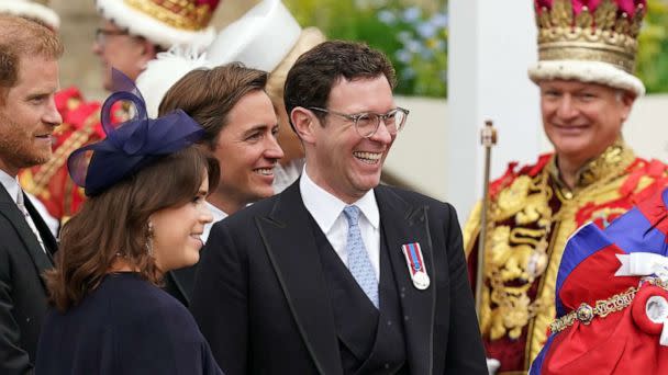 PHOTO: FILE - The Duke of Sussex Princess Eugenie and Jack Brooksbank leaving Westminster Abbey in central London following the coronation of King Charles III and Queen Camilla, May 6, 2023. (Jacob King - Pa Images/PA Images via Getty Images, FILE)