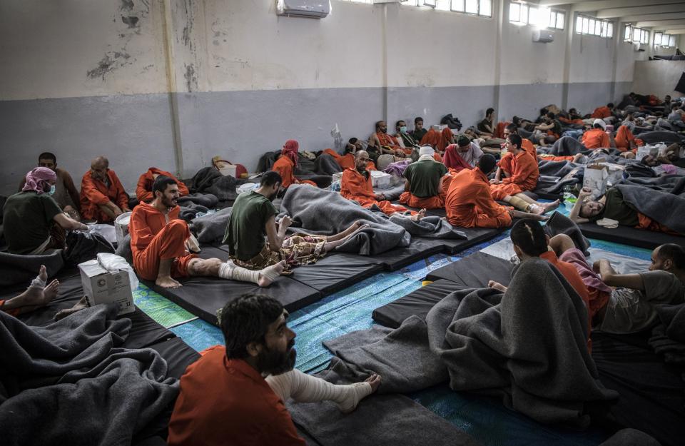 Pictured: Inside the overcrowded Syrian prison where thousands of Isis suspects await fate