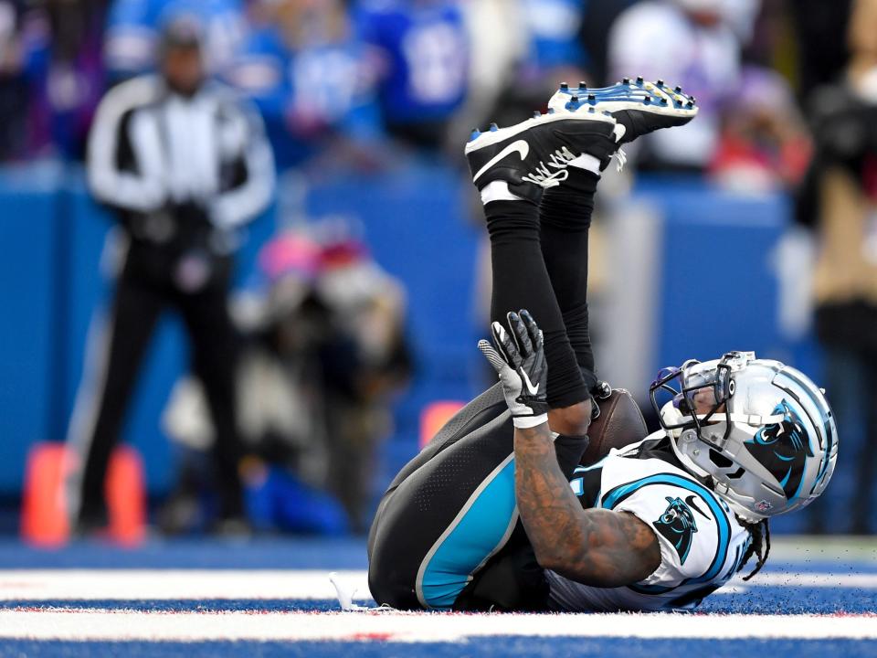 Ameer Abdullah scores a touchdown against the Buffalo Bills.