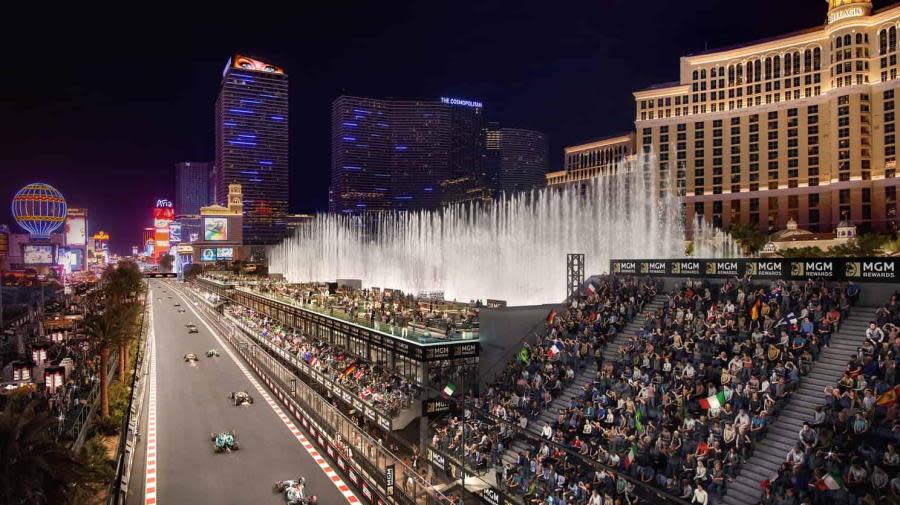F1 Las Vegas Grand Prix rendering of the Bellagio Fountain Club. (Image: MGM Resorts)