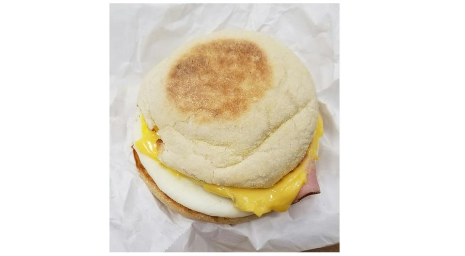 Healthiest: Ham, Egg, & Cheese on an English Muffin