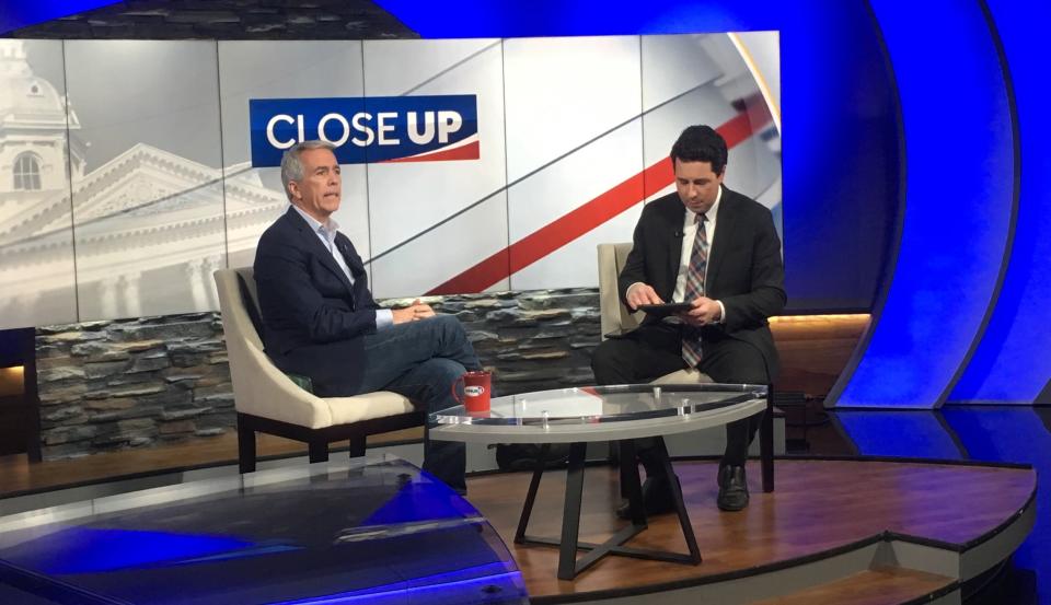 Walsh appears on WMUR&rsquo;s set in Manchester to tape an appearance promoting his Republican primary campaign against President Donald Trump. (Photo: S.V. Date/HuffPost)