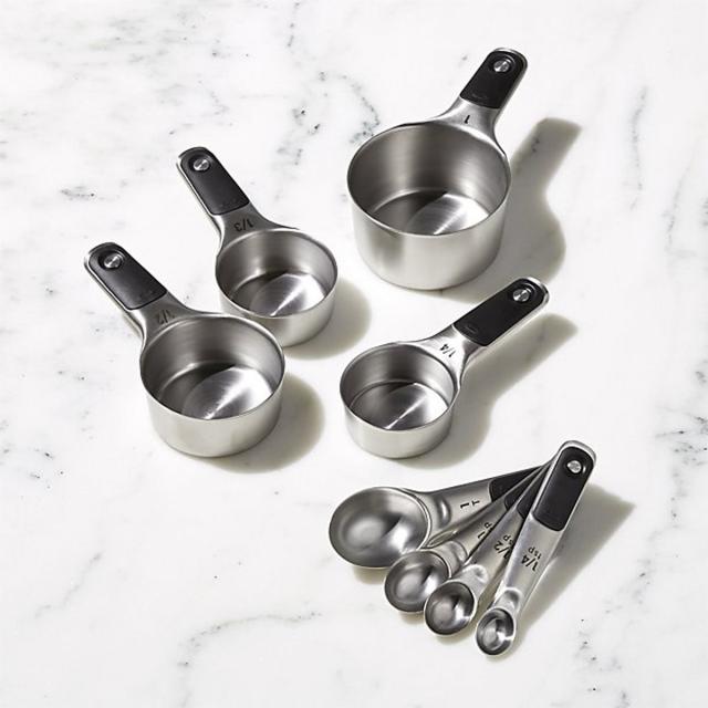 Departments - OXO Good Grips Stainless Steel Black/Silver Measuring Spoon  Set