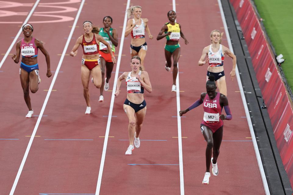 Keely Hodgkinson broke Dame Kelly Holmes’s long-standing British record (AFP via Getty Images)