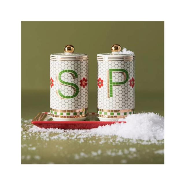 Festive Bistro Tile Salt & Pepper Shakers