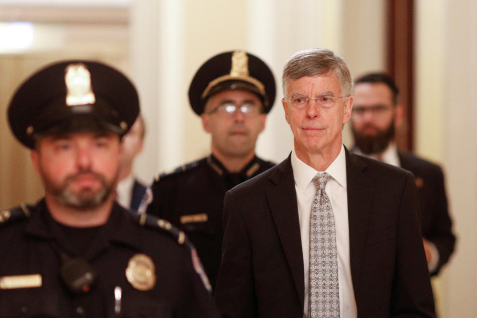 The acting U.S. ambassador to Ukraine, Bill Taylor, arrives on Capitol Hill before a closed-door hearing with members of Congress in Washington, D.C., Oct. 22, 2019. (Photo: Tom Brenner / Reuters)