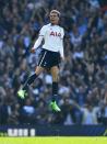 <p>Dele Alli celebrates making it 1-0 </p>