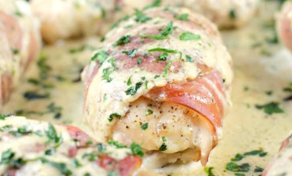 <p>Erica's Recipes</p><p>Easy enough for a weeknight but impressive enough for entertaining.</p><p><strong>Get the recipe: <a href="https://ericasrecipes.com/boursin-chicken-prosciutto/" rel="nofollow noopener" target="_blank" data-ylk="slk:Prosciutto Wrapped Boursin Chicken;elm:context_link;itc:0;sec:content-canvas" class="link ">Prosciutto Wrapped Boursin Chicken</a></strong></p>