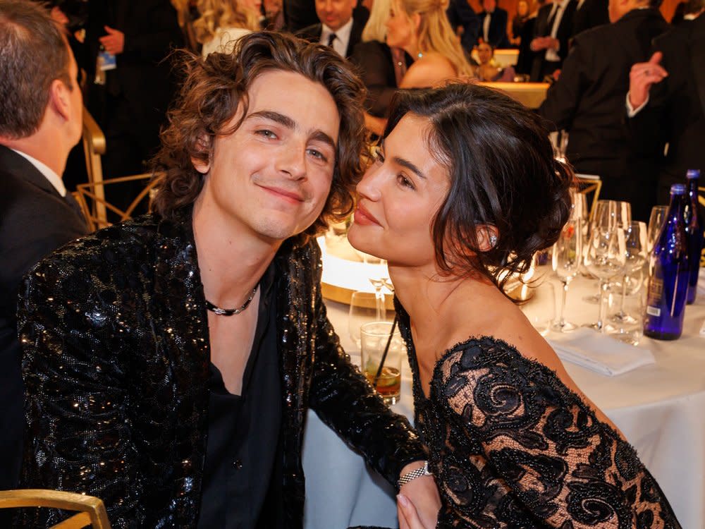 Timothée Chalamet und Kylie Jenner bei den Golden Globes im Januar. (Bild: Christopher Polk/Golden Globes 2024)