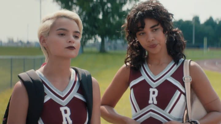 Brianna Hildebrand and Alexandra Shipp in Tragedy Girls.