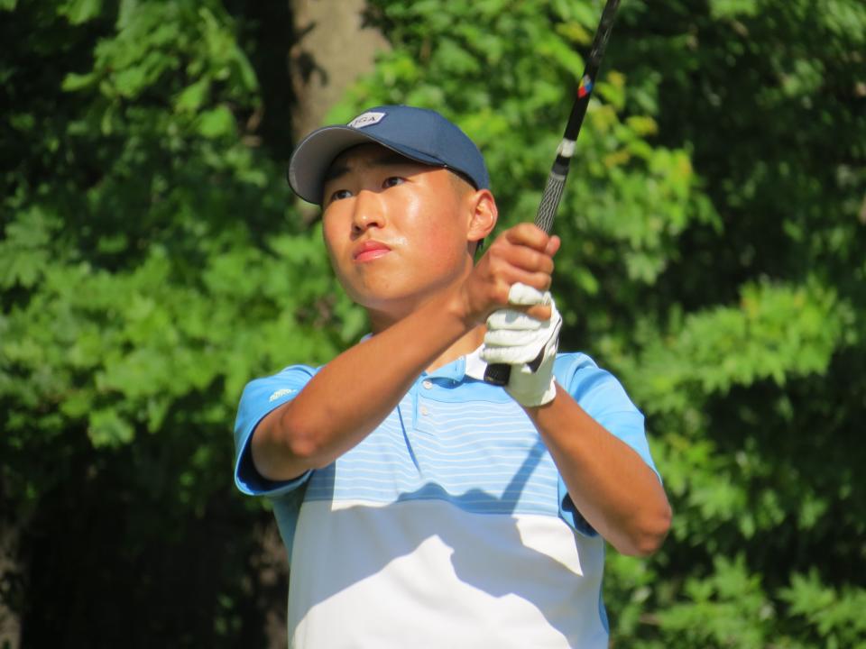 Tenafly senior Jayden Ko rallied to finish second at the Bergen County Golf Individual Championship at Hackensack GC in Oradell on Thursday, May 18, 2023.
