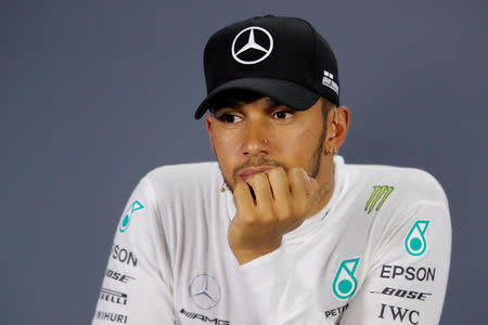 Formula One F1 - Russian Grand Prix - Sochi, Russia - September 29, 2018 Mercedes' Lewis Hamilton after qualifying in second position REUTERS/Maxim Shemetov