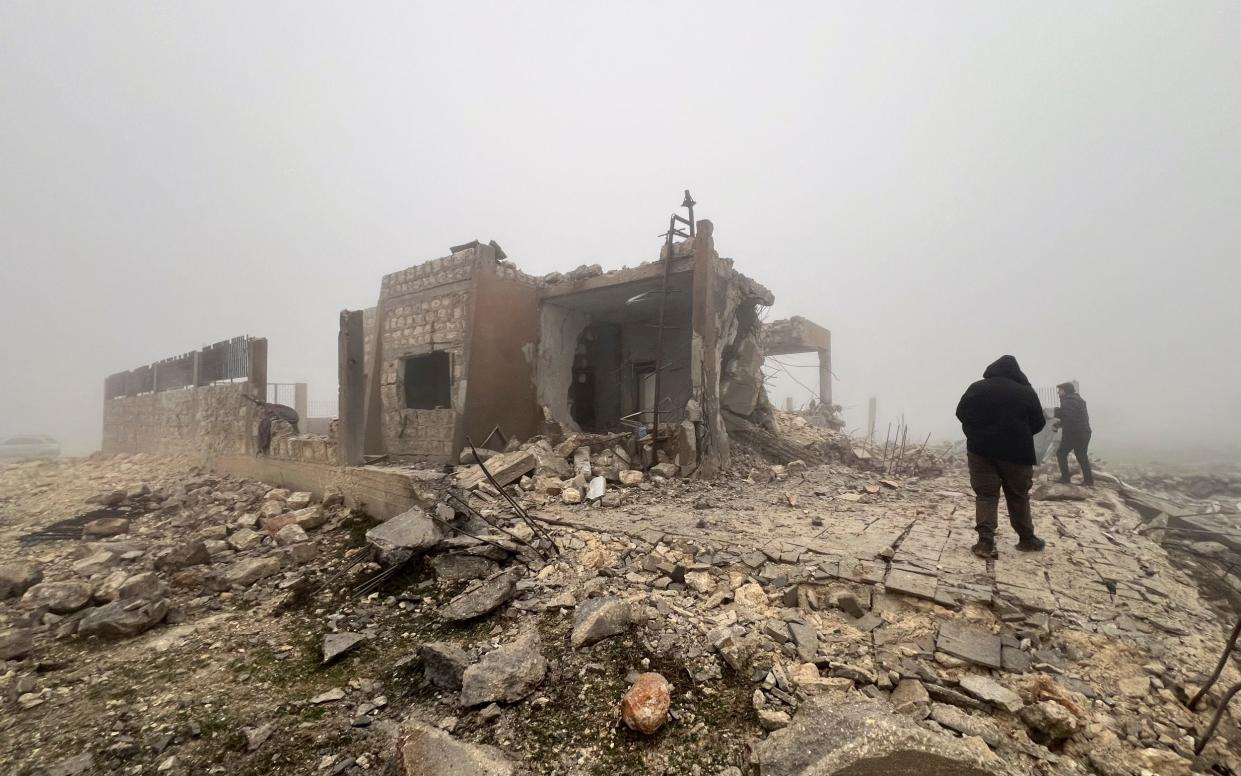 An abandoned medical facility in the village of Talteta, Syria, which was hit by Iranian missiles on Monday night