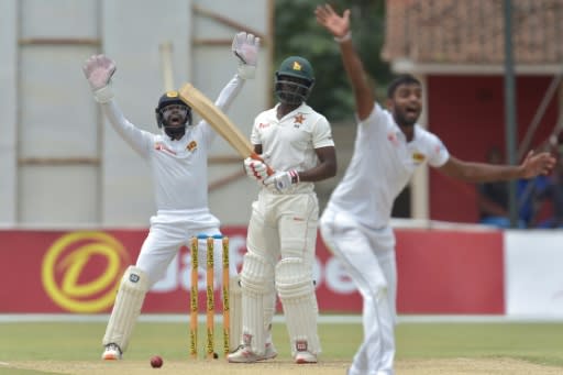 This appeal by Lasith Embuldeniya against Donald Tiripano was unsuccessful but the left-arm spinner finished with 4-182 as Sri Lanka bowled out Zimbabwe for 406