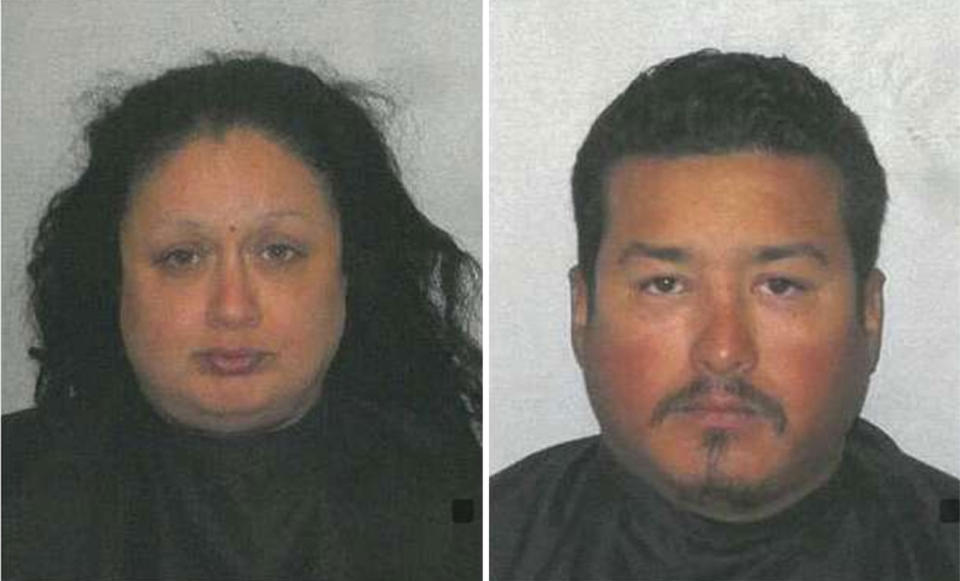 Alex Hernandez, 33, and Leslie Morin Hernandez, 41, were pulled over by a police officer who realised the baby in their car was not theirs. Source: Cochise County Sheriff’s Office.