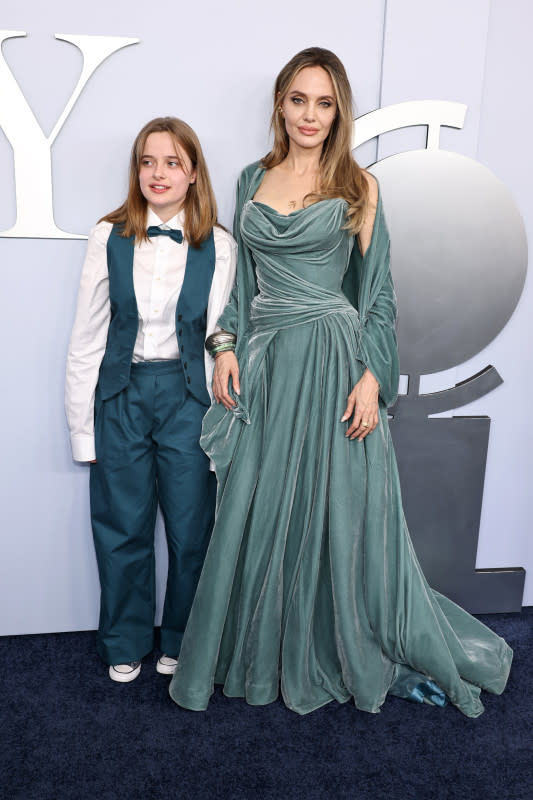 NEW YORK, NEW YORK - JUNE 16: (L-R) Vivienne Jolie-Pitt and Angelina Jolie attend the 77th Annual Tony Awards at David H. Koch Theater at Lincoln Center on June 16, 2024 in New York City. (Photo by Jamie McCarthy/WireImage)<p>Jamie McCarthy/Getty Images</p>