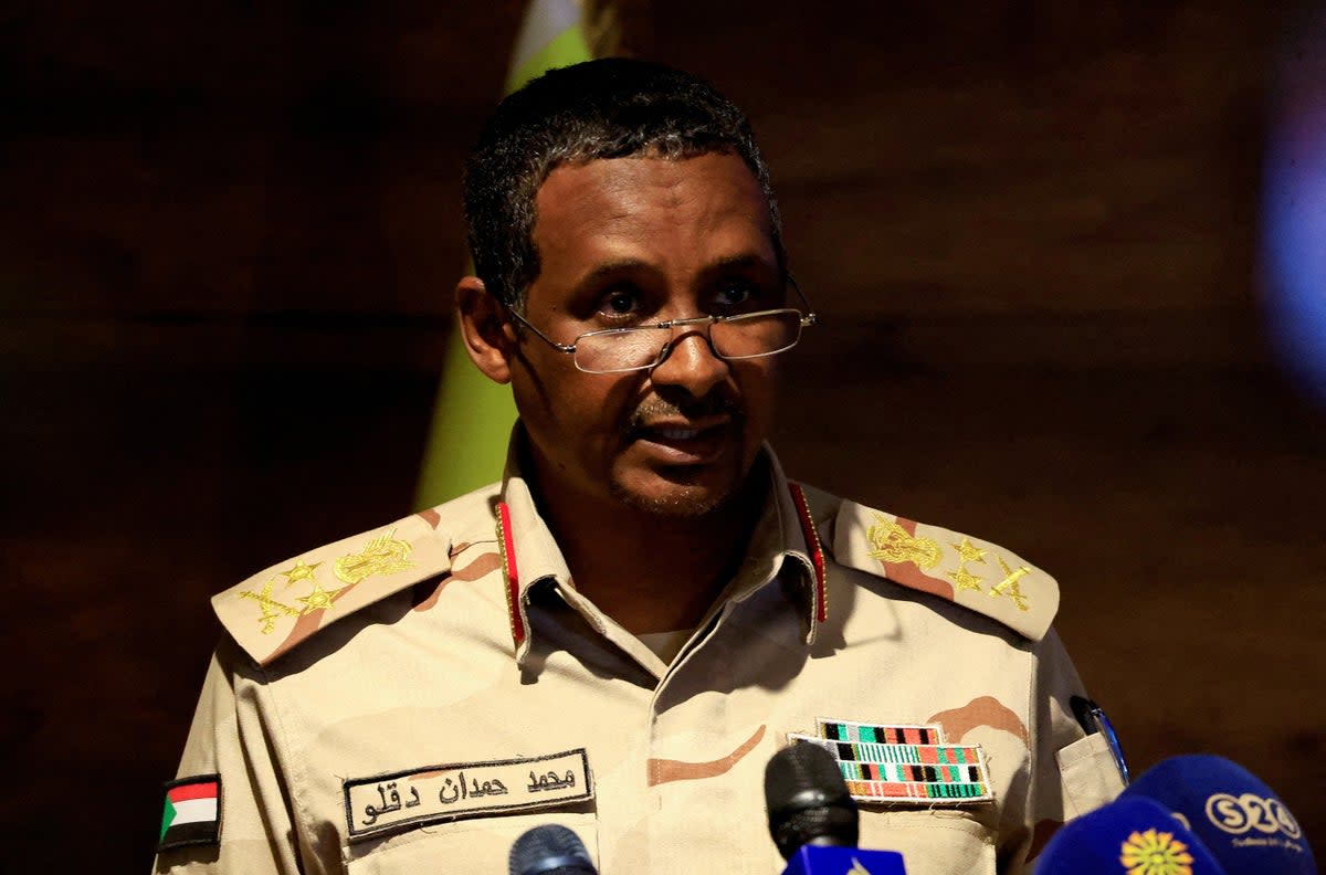 Dagalo, better known as Hemedti, the billionaire militiamen with ties to the country’s gold mines, denies accusations the RSF raped and killed protesters in Khartoum in 2019 and committed genocidal violence in Darfur (Reuters)