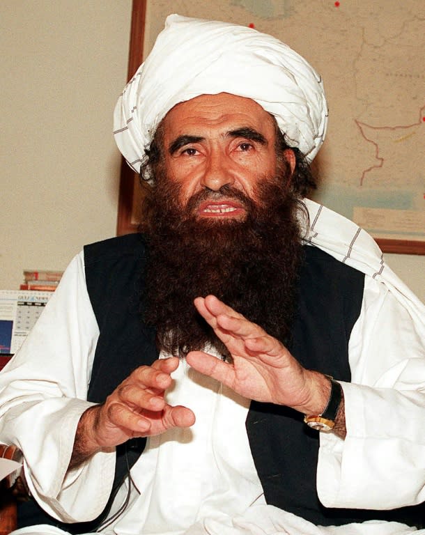 Jalaluddin Haqqani, seen here in a 1991 file picture, fostered close ties with Arab jihadists, including Osama Bin Laden, and later became a minister in the Taliban regime