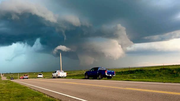 PHOTO: A general view shows storm clouds moving, in Beaver, Okla., June 17, 2023, in this still image obtained from a social media video. (Thea Sandmael via Reuters)