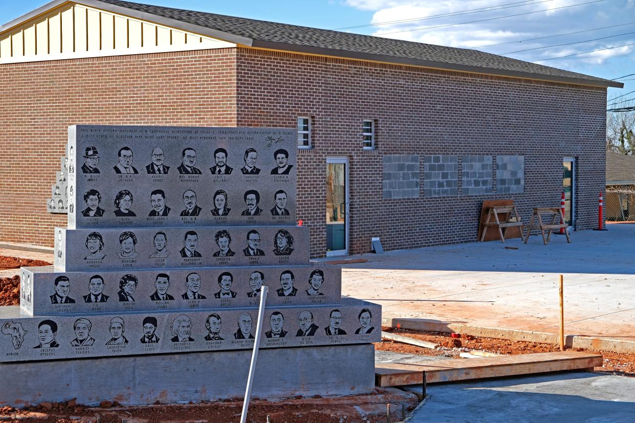 Construction is in progress Feb. 23 on the Clara Luper Civil Rights Center.