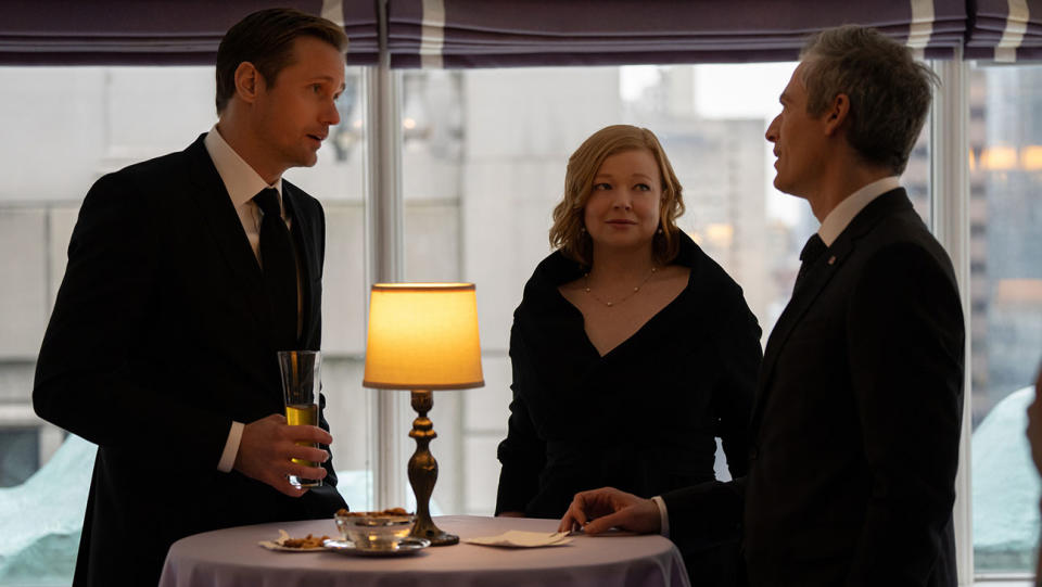 Alexander Skarsgard, Sarah Snook and Justin Kirk in Succession