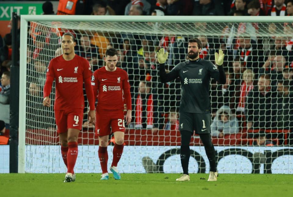 Alisson’s error was a key moment in Liverpool’s capitulation (REUTERS)