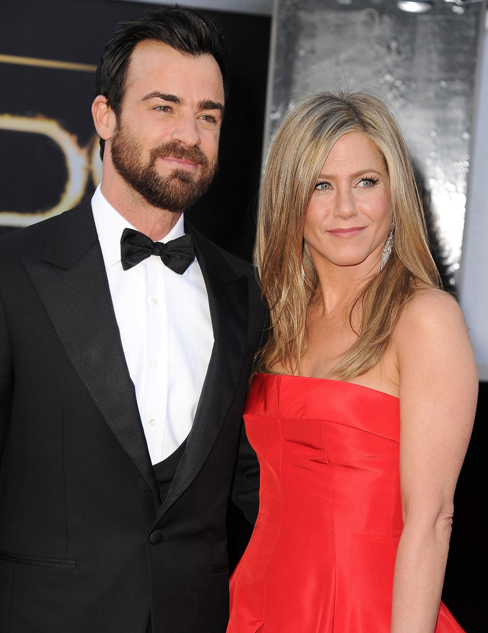 Jennifer Aniston and Justin Theroux arrives at the 85th Annual Academy Awards at Dolby Theatre on February 24, 2013 in Hollywood, California.