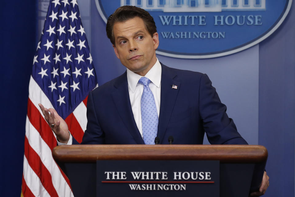 New White House Communications Director Anthony Scaramucci takes questions at the daily briefing at the White House in Washington, U.S., July 21, 2017. REUTERS/Jonathan Ernst