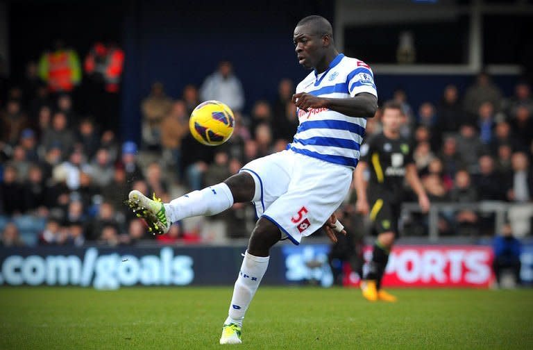 Queens Park Rangers' newly signed defender Christopher Samba plays during the English Premier League football match against Norwich City in London on February 2, 2013. Adel Taarabt saw a second-half penalty saved as Queens Park Rangers were held to a 0-0 draw by Norwich that left them rooted to the foot of the Premier League table